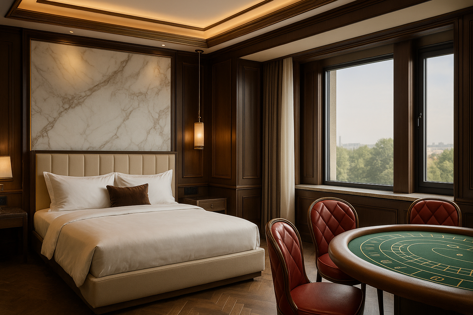 Luksusowy pokój hotelowy z widokiem